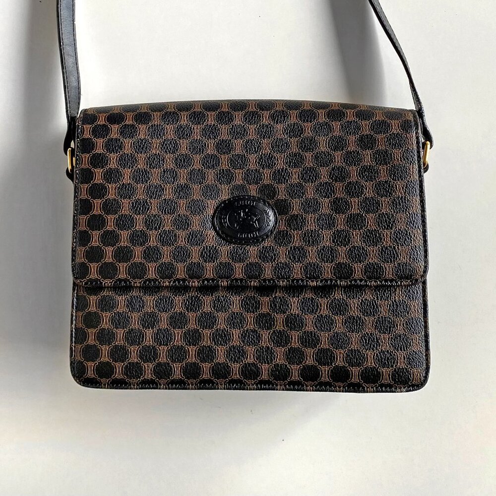 Vintage Luigi Made in Italy Leather Bag Monogram Crossbody Purse
